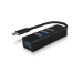 ICY BOX IB-HUB1419-C3 USB 3.2 Gen 1 (3.1 Gen 1) Type-C 5000 Mbit/s Black