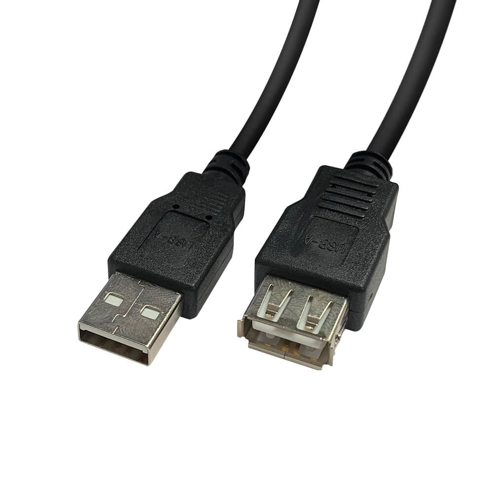 Videk USB A Plug to A Socket Passive Extension Cable - Black 2Mtr