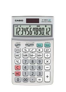 Image of Casio JF-120ECO 12 Digit Desktop Calculator Silver JF-120ECO-W-EH
