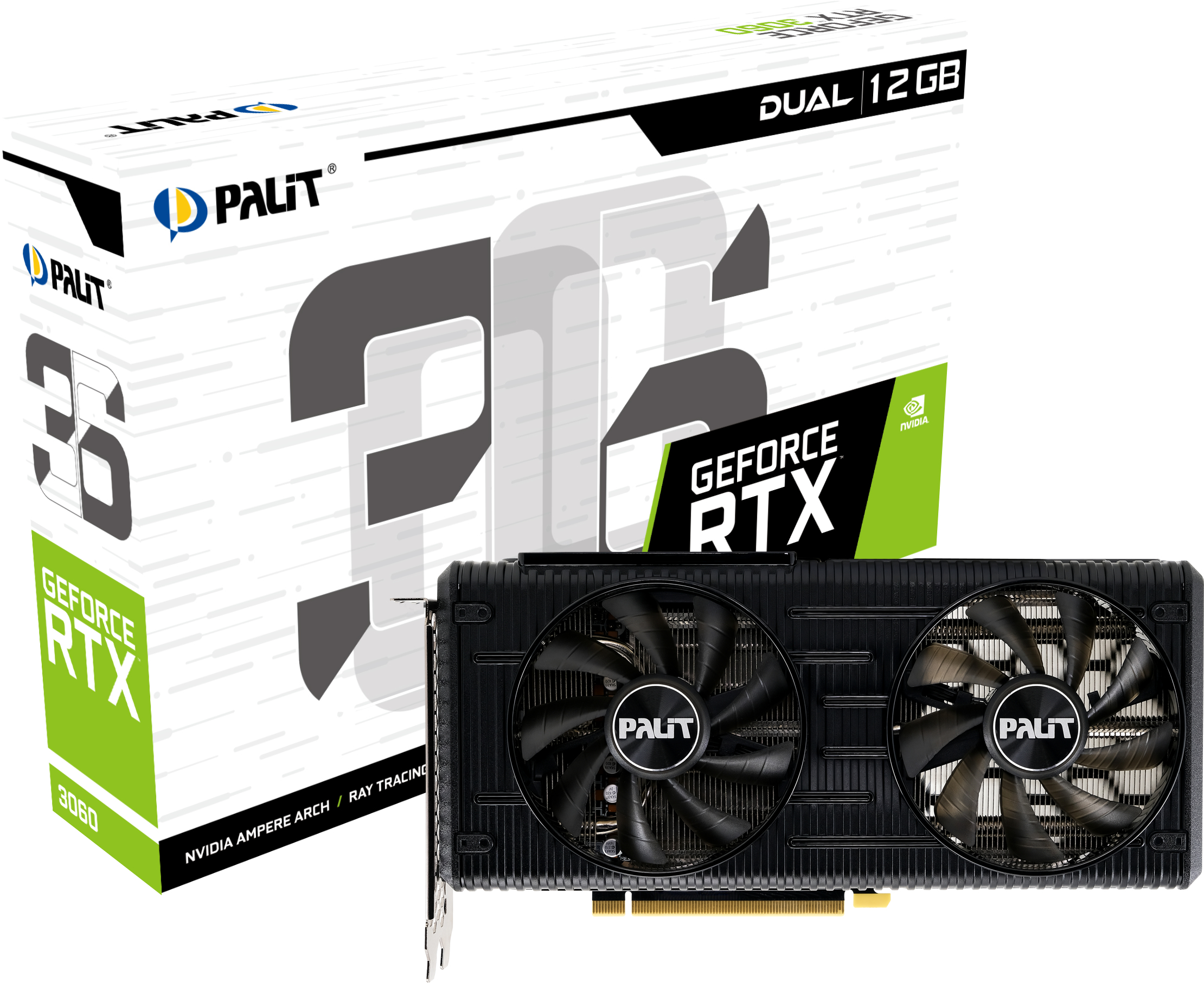 Image of Palit NE63060019K9-190AD graphics card NVIDIA GeForce RTX 3060 12...
