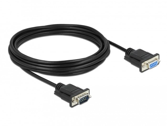 DeLOCK Serial Cable RS-232 D-Sub9 male to female with narrow plug housing 5 m