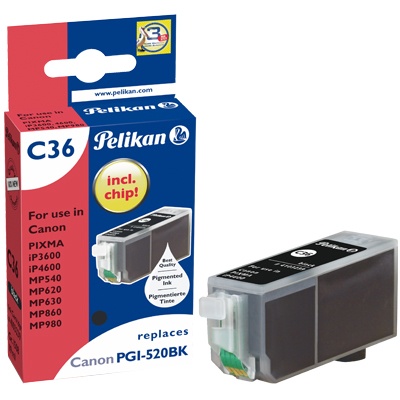 Image of Pelikan 4103239/C36 Ink cartridge black pigmented, 405 pages...