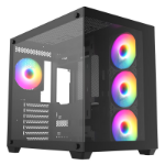 CRONUS Pallas Case, Gaming, Black, Mid Tower, 1 x USB 3.0 / 2 x USB 2.0, Tempered Glass Front & Side Window Panels, Addressable RGB LED Fans, ATX, Micro ATX, Mini-ITX