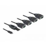 DeLOCK 90495 seriële kabel Zwart 0,63 m USB Type-C RS-232 DB9