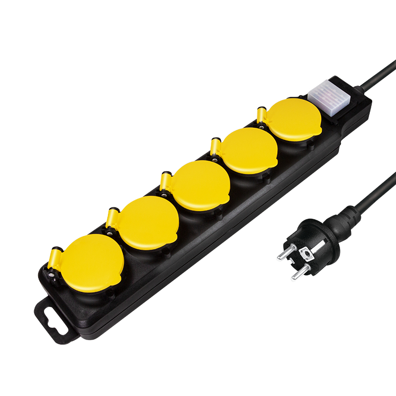 Image of LogiLink LPS255 power extension 1.5 m 5 AC outlet(s) Outdoor...