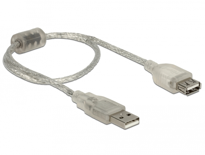 DeLOCK 82244 USB cable USB 2.0 0.3 m USB A Transparent