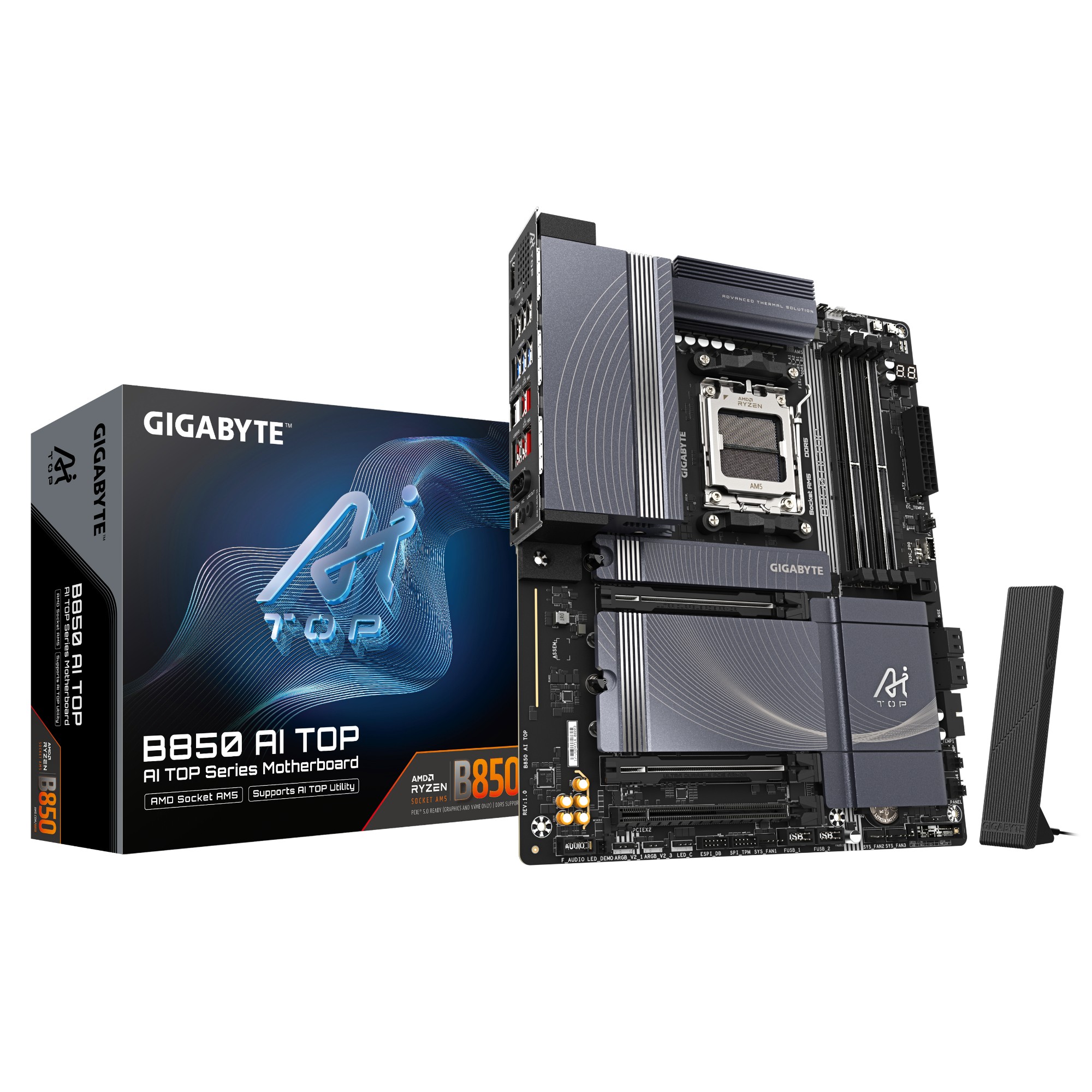 Photos - Motherboard Gigabyte B850 AI TOP  - AMD Ryzen 9000 Series CPUs, 16+2+2 