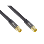 Alcasa GC-M2054 coax-kabel Coaxiaal 3 m Zwart, Goud