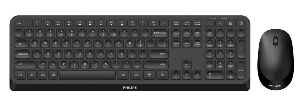 Philips 3000 series SPT6307B/39 keyboard RF Wireless UK English Black