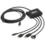 Tripp Lite B321-4X1-HDVC 4-Port Presentation Adapter, 4K 60 Hz (4:4:4) HDMI, DP, USB-C and 1080p VGA to HDMI, Built-In Cables