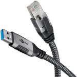 Goobay 70499 cable gender changer USB A RJ-45 Black, Silver