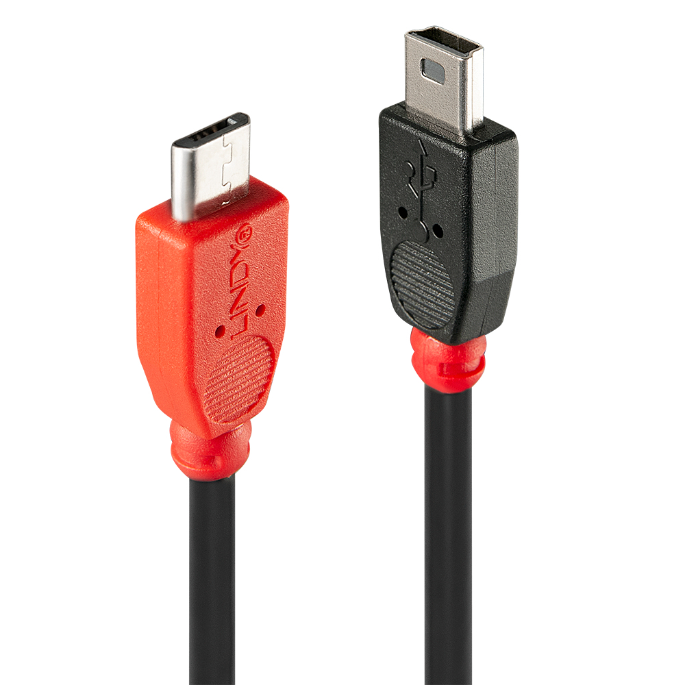 Image of Lindy USB 2.0 Cable Micro-B/ Mini-B OTG, 0.5m