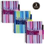 CTS Wholesale Pukka Pad Stripes Polypropylene Project Book 250 Pages A5 Blue/Pink (3)