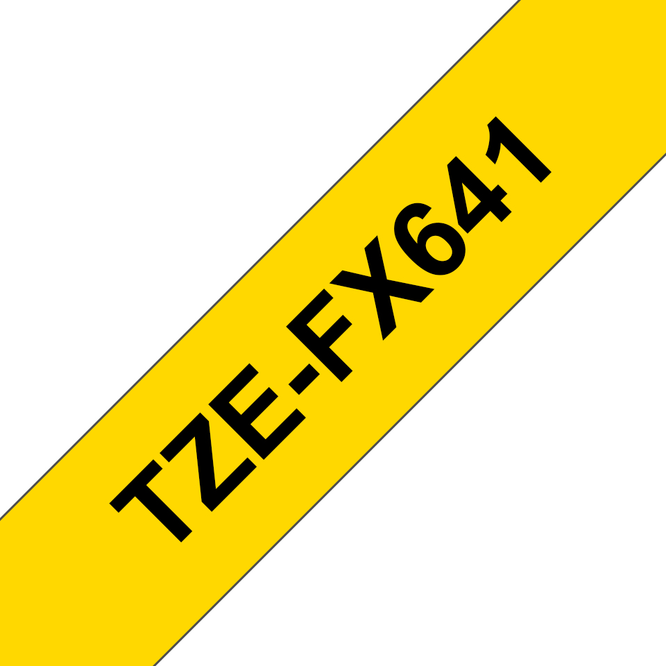 TZEFX641 BROTHER TZFX641 BLACK ON YELLOW 18MM FLEXI TAPE