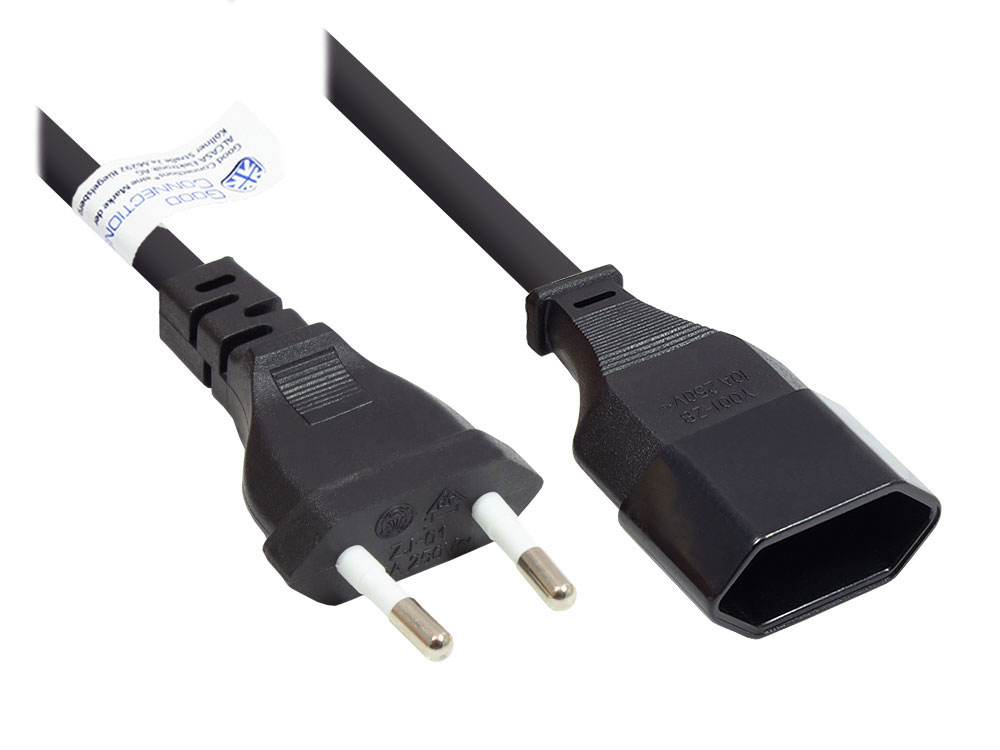 Alcasa P0300-S002 power cable Black 0.2 m Power plug type C