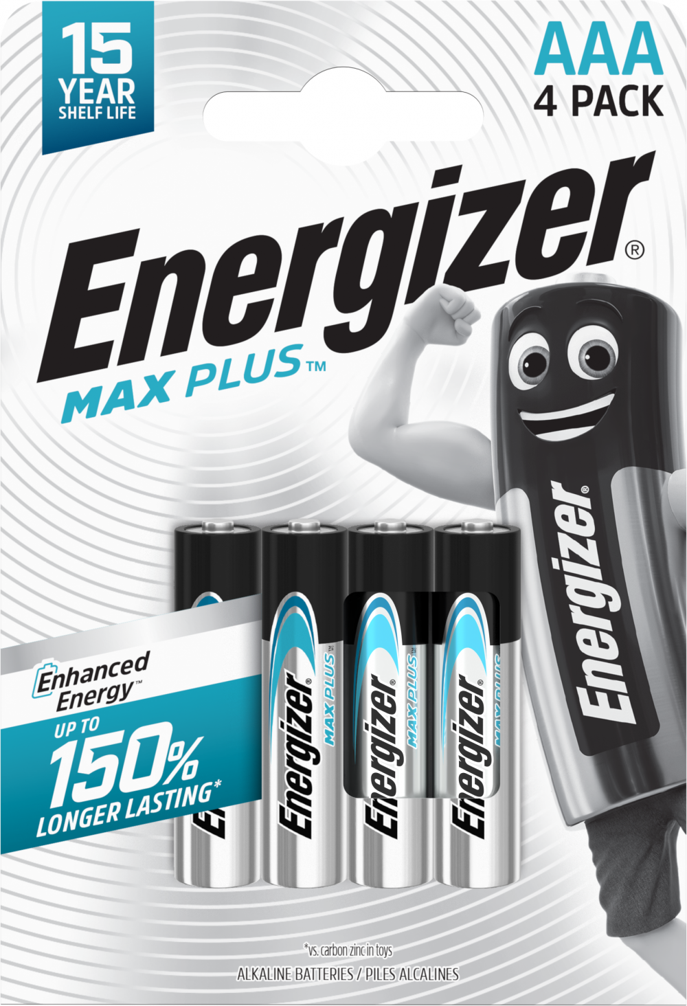 Energizer Max Plus Alkaline AAA Battery Pack of 4