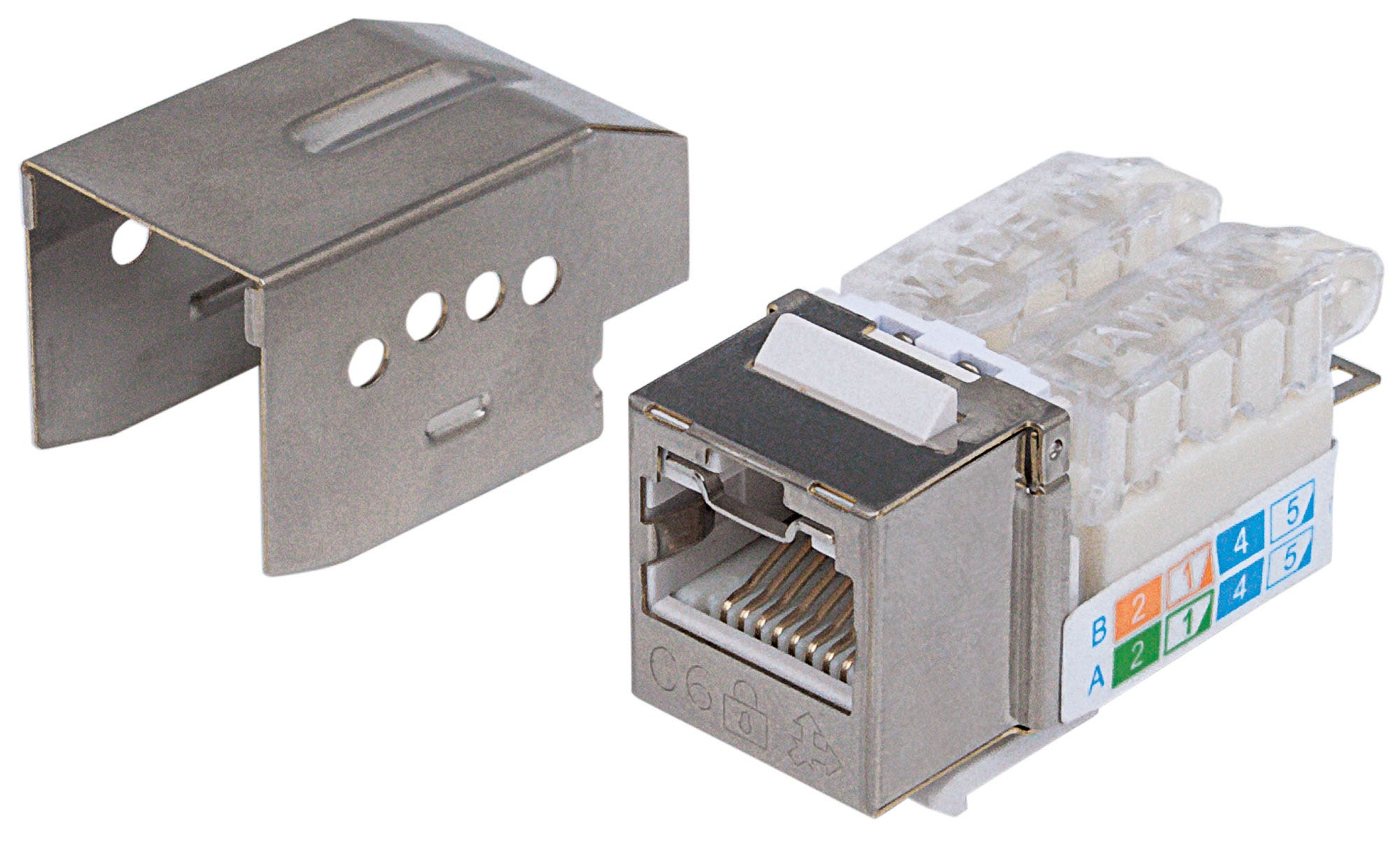 Image of Intellinet Keystone Jack, Cat6, FTP, Tooless, Locking Function,...
