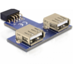 DeLOCK 9-pin 2.54 mm/2 x USB 2.0 1 x 9-pin 2.54 mm 2 x USB 2.0-A Black, Blue, Silver