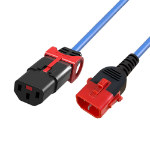 ACT Netsnoer C13 IEC Lock+ - C14 IEC Lock Dual Locking blauw 1,5 m, PC3621