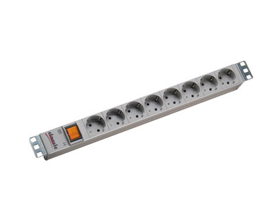 Image of Bachmann Outlet strip 8-way 19'' power extension 1.5 m