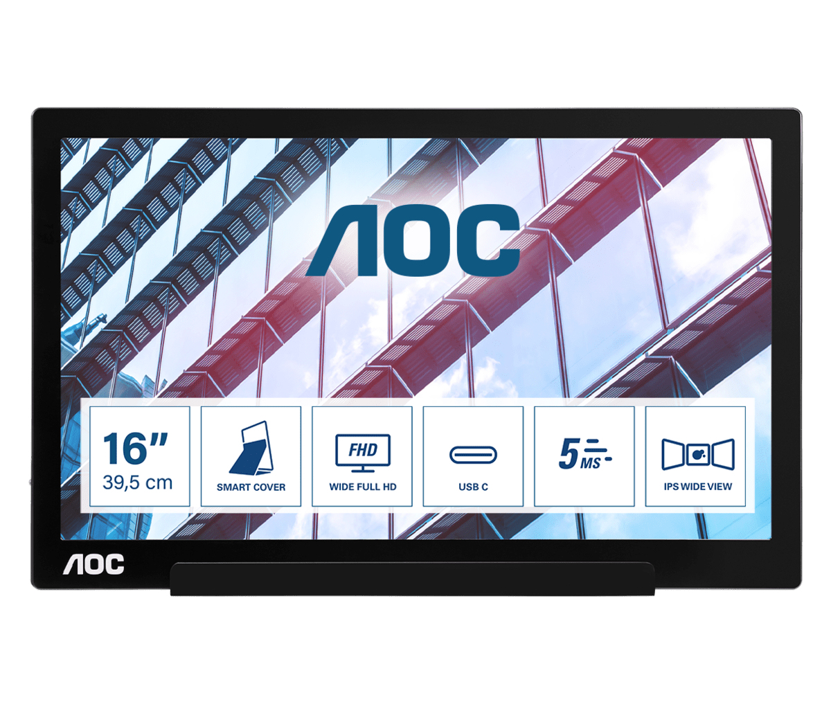 AOC 01 Series I1601P computer monitor 39.6 cm (15.6") Black