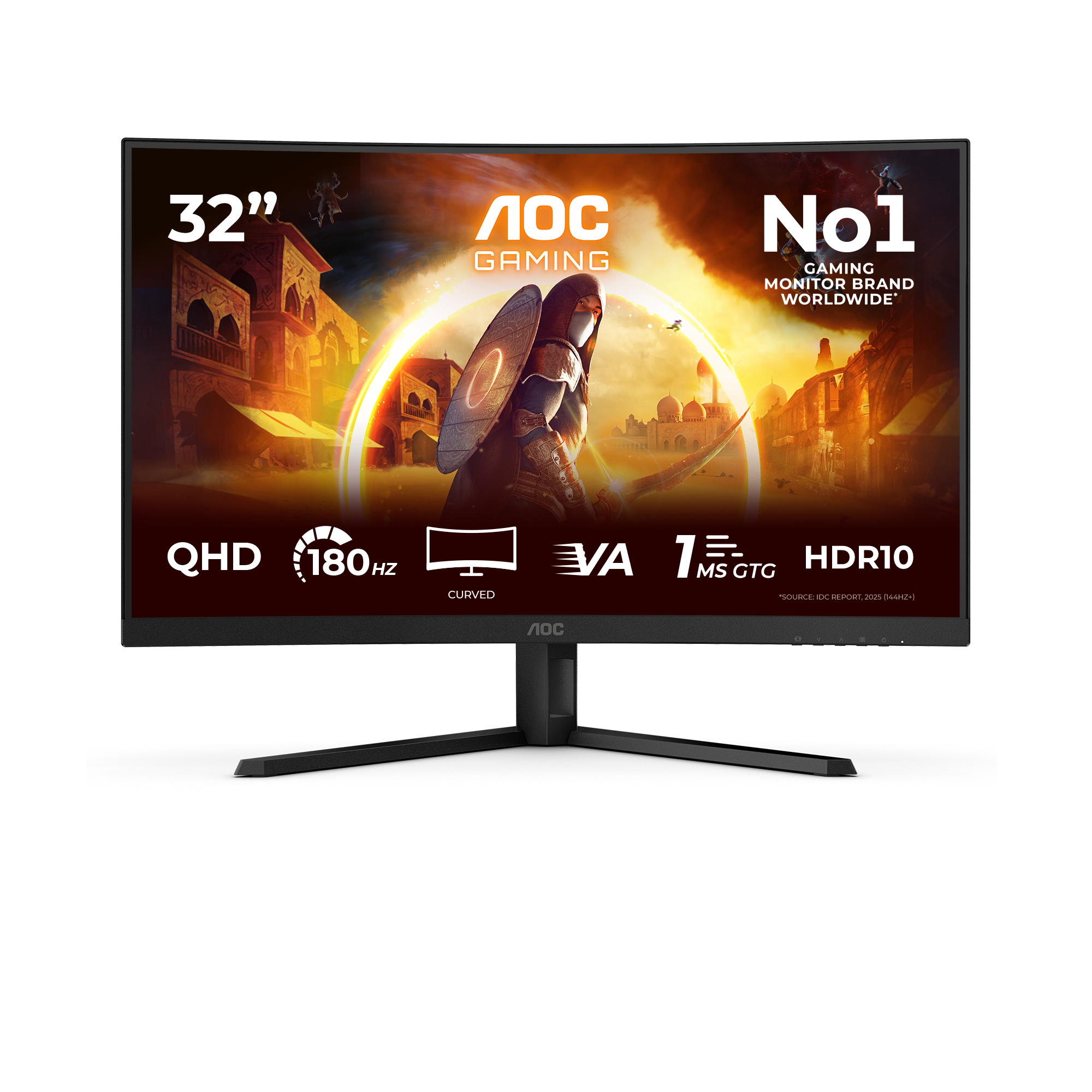AOC G4 CQ32G4VE computer monitor 80 cm (31.5") 2560 x 1440 pixels Quad HD LCD Black, Grey