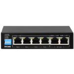 D-LINK | DES-F1006P-E | 6 Port PoE Switch with (4 Long Reach 250m) PoE Ports and 2 Uplink Ports