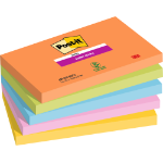 Post-It Post it Super Sticky Notes Boost Colours 76x127mm 90 Sheets (Pack 5) 7100258793