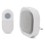 Entac Doorbell AC Plug-in, Nightlight Funtcion, with Battery Operated IP44 Transmitter 1xCR2032 incl
