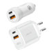 LogiLink USB-A/C Charging Kit, 20 W, each 1x USB-A, 1x USB-C, White