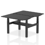 Dynamic Air Back-to-Back W1200 x D800mm Height Adjustable Sit Stand 2 Person Bench Desk With Cable Ports Black Finish Black Frame - HA02844 DD