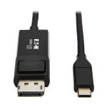 Tripp Lite U444-006-DP-BE USB-C to DisplayPort Adapter Cable (M/M), 4K 60 Hz, HDR, Locking DP Connector, 6 ft. (1.8 m)