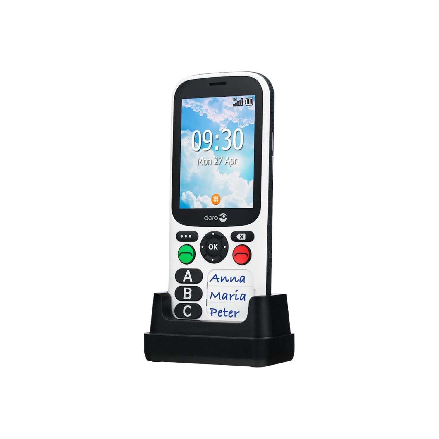 Photos - Mobile Phone Doro 780X IUP Black/White 2.8" 4GB 4G Dual SIM Unlocked & SIM 7978 