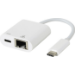 eSTUFF USB-C LAN Charging Adapter USB 3.2 Gen 1 (3.1 Gen 1) Type-C 1000 Mbit/s White