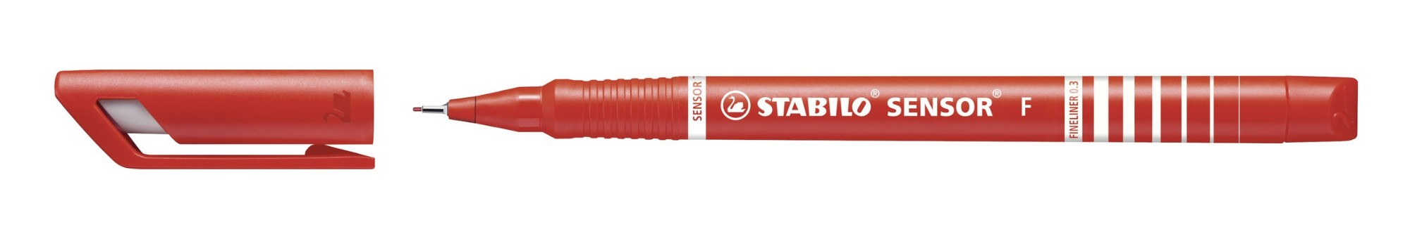 Stabilo Sensor Cushion Tip Fineliner Pen Red (Pack of 10) 189/40
