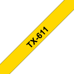 Brother TX-611 DirectLabel black on yellow 6mm x 15m for Brother P-Touch TX 6-24mm