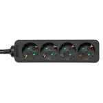 Deltaco GT-0422 power extension 5 m 4 AC outlet(s) Indoor Black
