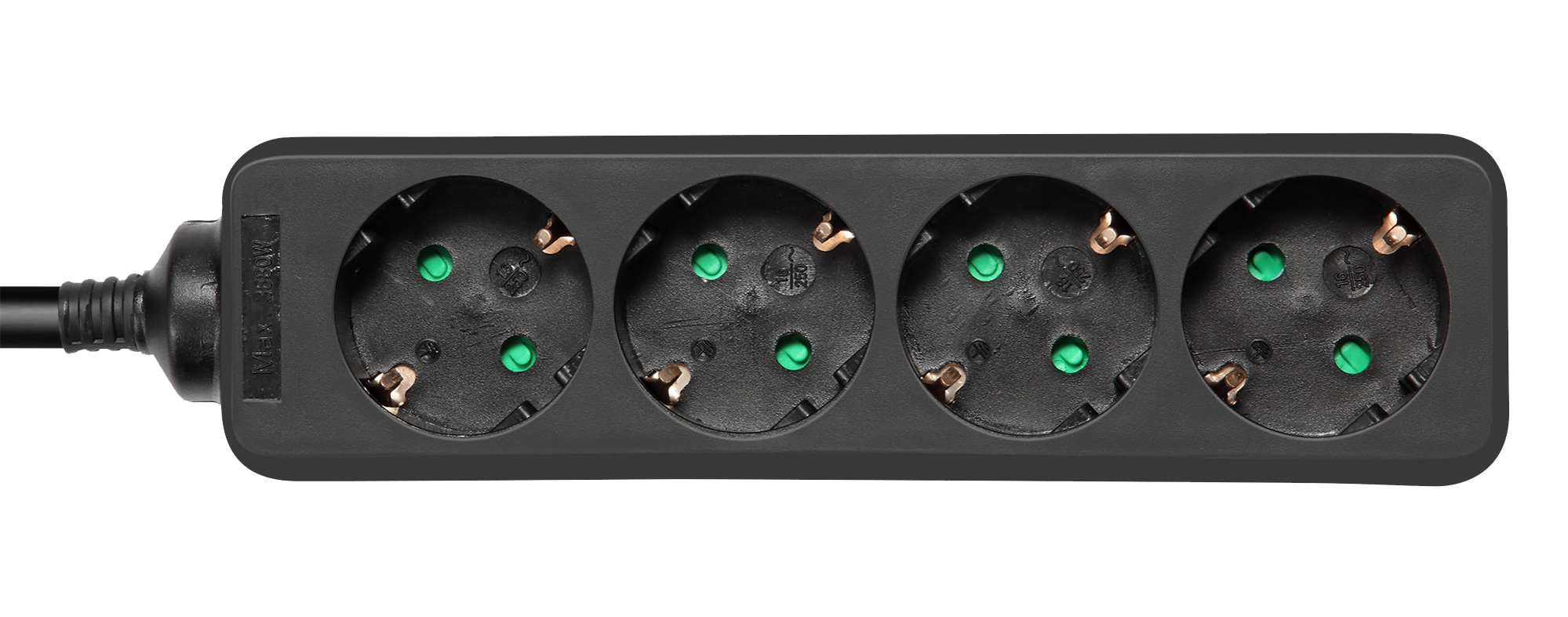 EU Product - Earthed power strip, 4xCEE 7/3, 1xCEE 7/7, child protected, 5m - Black thumbnail