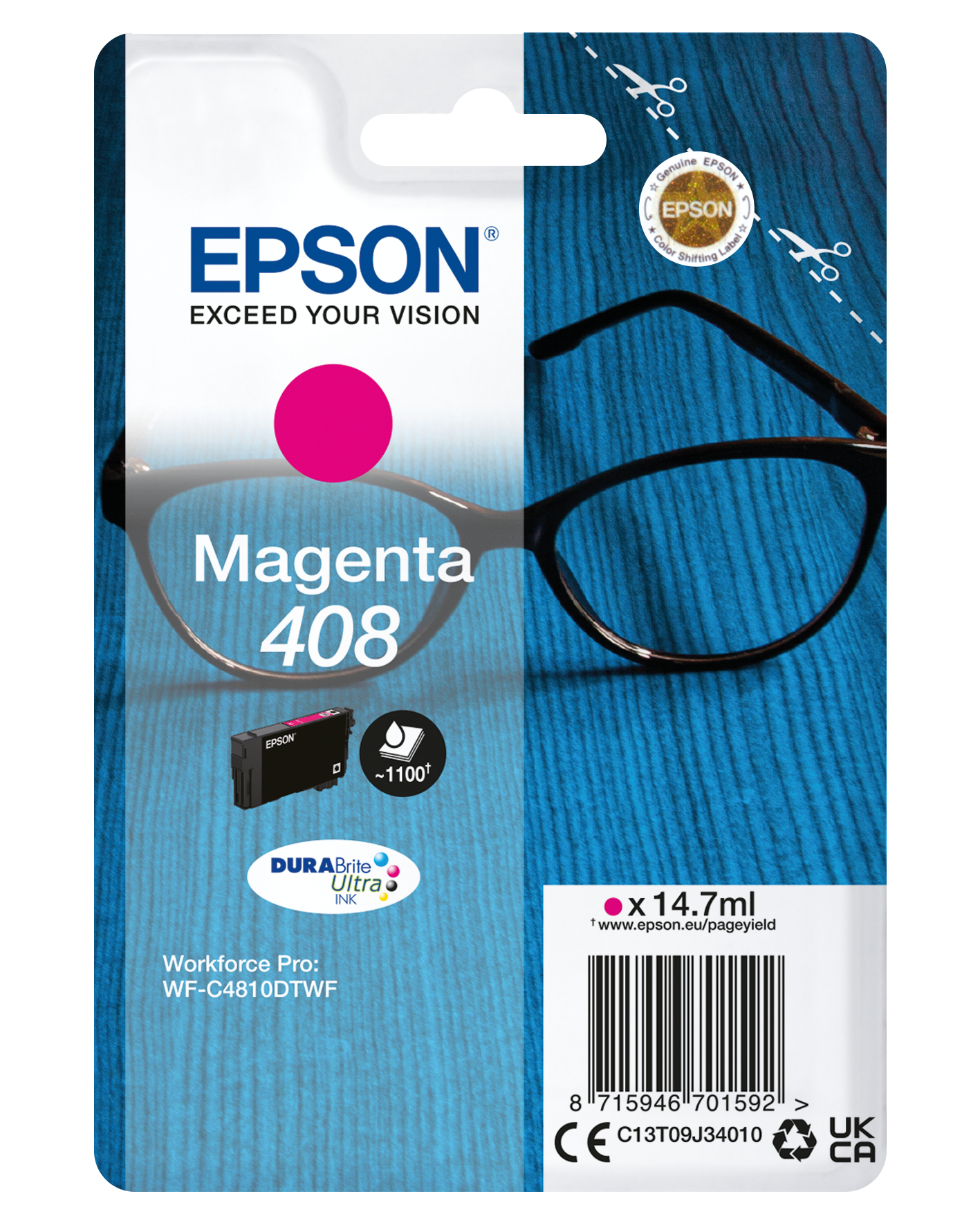 Image of Epson C13T09J34010/408 Ink cartridge magenta, 1.1K pages ISO/IEC...