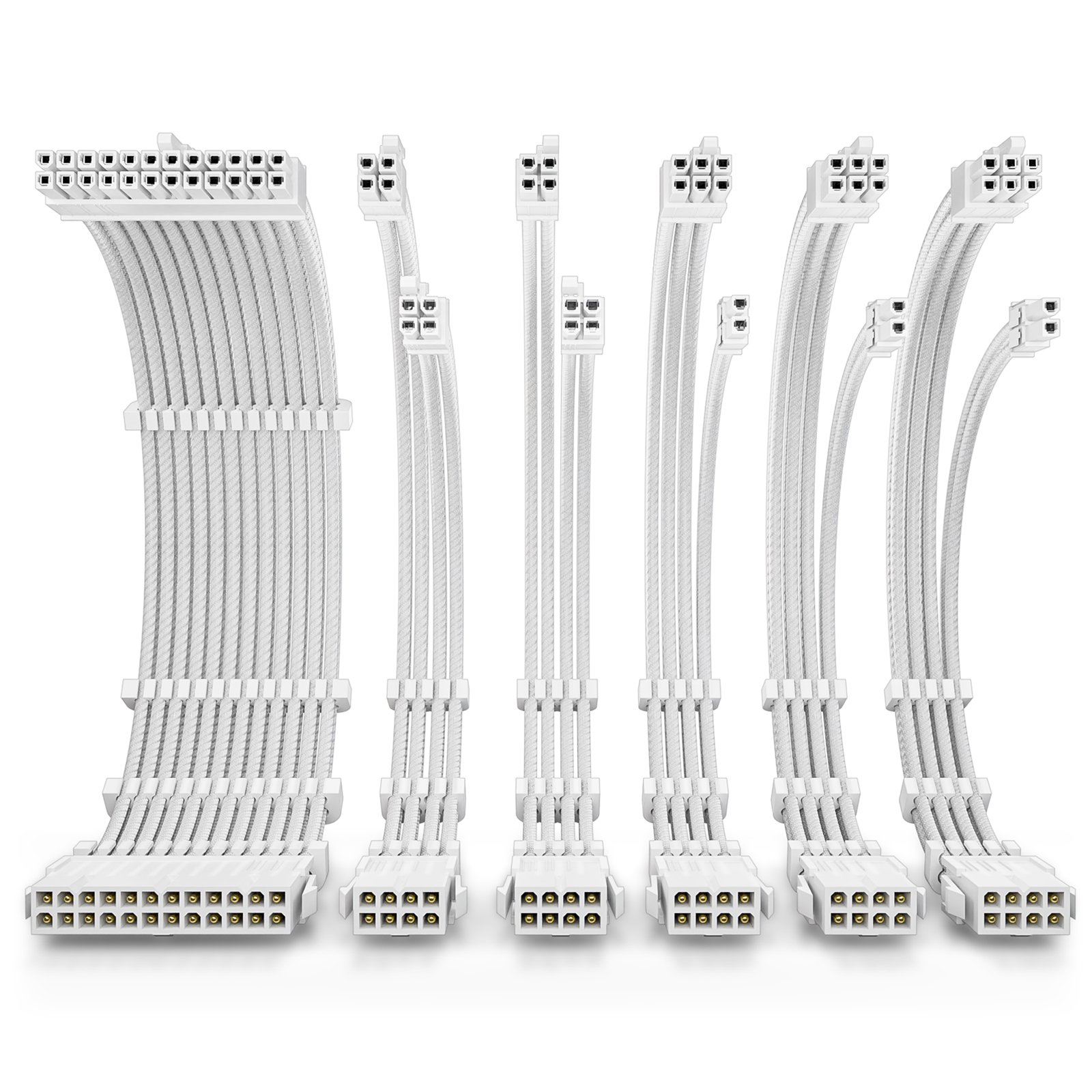 0-761345-77697-4 ANTEC White PSU Extension Cable Kit - 6 Pack (1x 24 Pin, 2x 4+4 Pin, 3x 6+2 Pin)