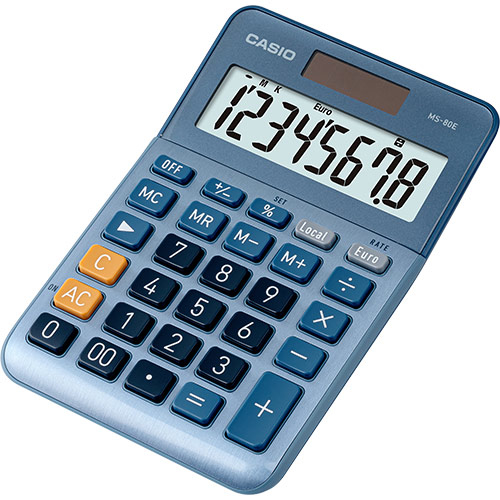 Image of Casio MS-80E calculator Pocket Financial Blue