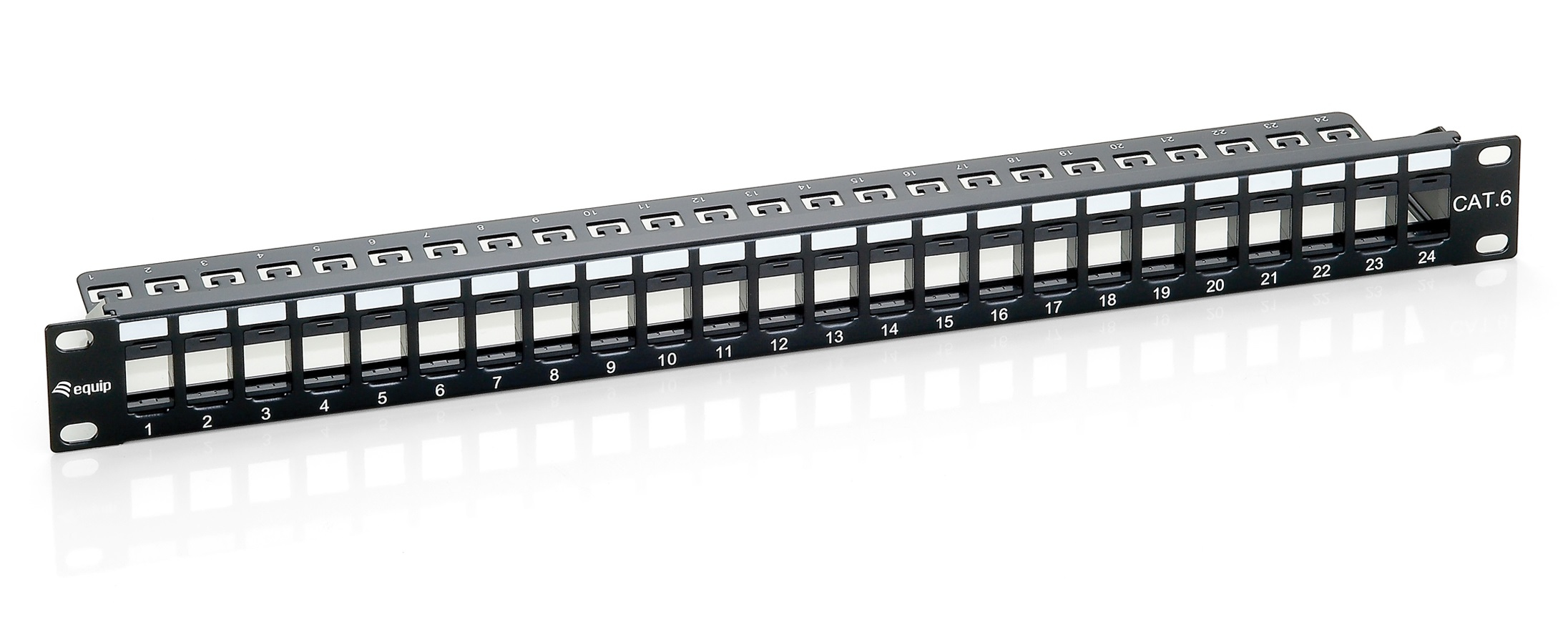 Image of Equip 24-Port Keystone Cat.6 Unshielded Patch Panel, Black