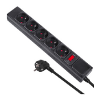 Maclean MCE219 power extension 1.5 m 5 AC outlet(s) Indoor Black