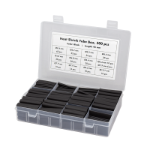 LogiLink Shrink Tube Set, 300 pcs, 45mm length, 3:1 shrink ratio, black