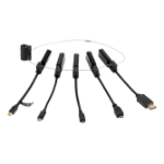 Deltaco HDMI-AR10 video cable adapter 0.15 m HDMI Type A (Standard) DisplayPort male, HDMI-micro-male, HDMI-mini-male, MiniDisplayPort male, USB-C-male Black