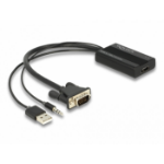 DeLOCK 64172 video kabel adapter 0,25 m HDMI Type A (Standaard) VGA (D-Sub) + 3.5mm + USB Type-A Zwart