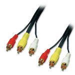 Lindy 35690 audio cable 1 m 3 x RCA Black,Red,White,Yellow