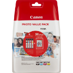 Canon 2106C005/CLI-581 Ink cartridge multi pack Bk,C,M,Y + Photopaper 50 sheet 10x15cm 5,6ml 1505/256/237/257 pg Pack=4 for Canon Pixma TS 6150/8150