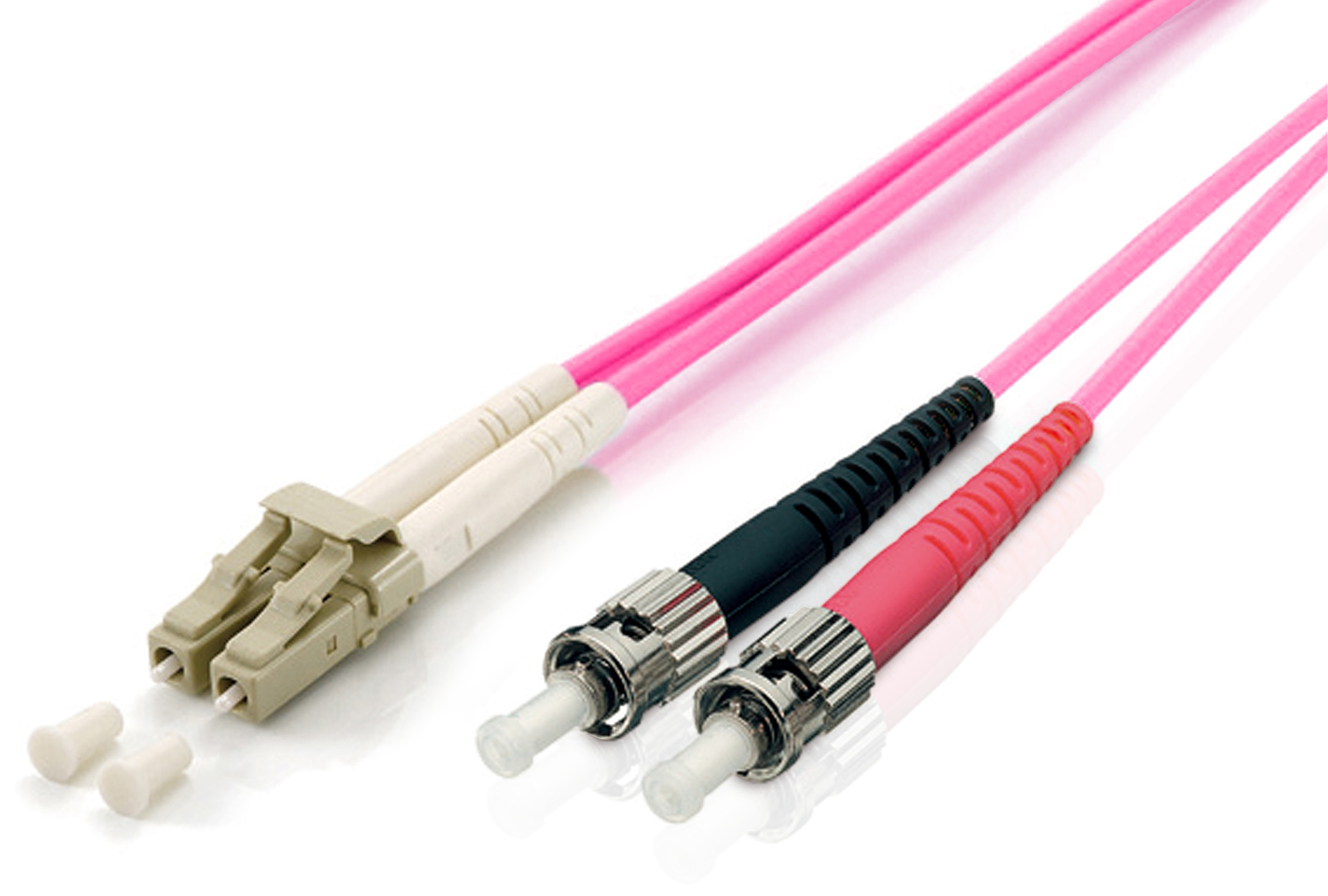 Image of Equip LC/ST Fiber Optic Patch Cable, OM4, 1m