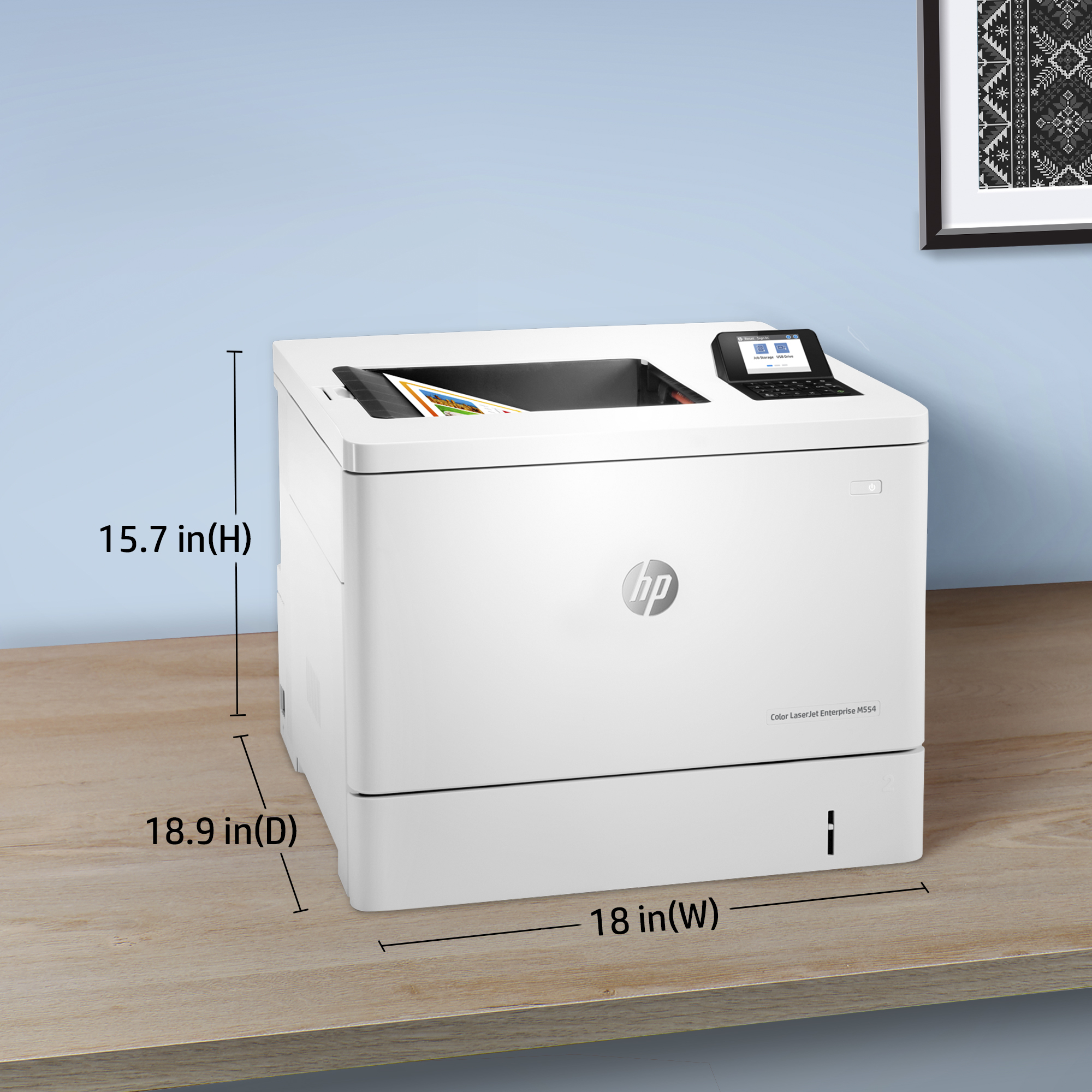 Hp Color Laserjet Enterprise M554dn Printer, Print, Front-facing Usb 